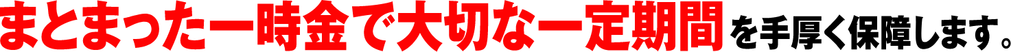 纒まったボーナスで大切な一定期間を手厚く保障します。